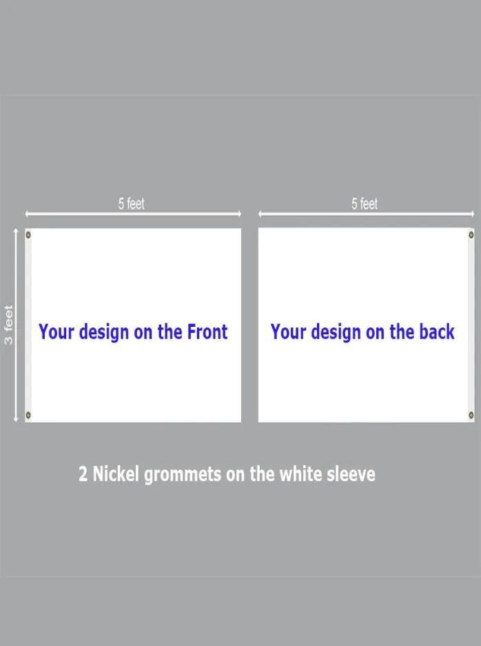 Bandera de doble cara de impresión personalizada de 3x5 pies con 2 ojales en la manga blanca5933411
