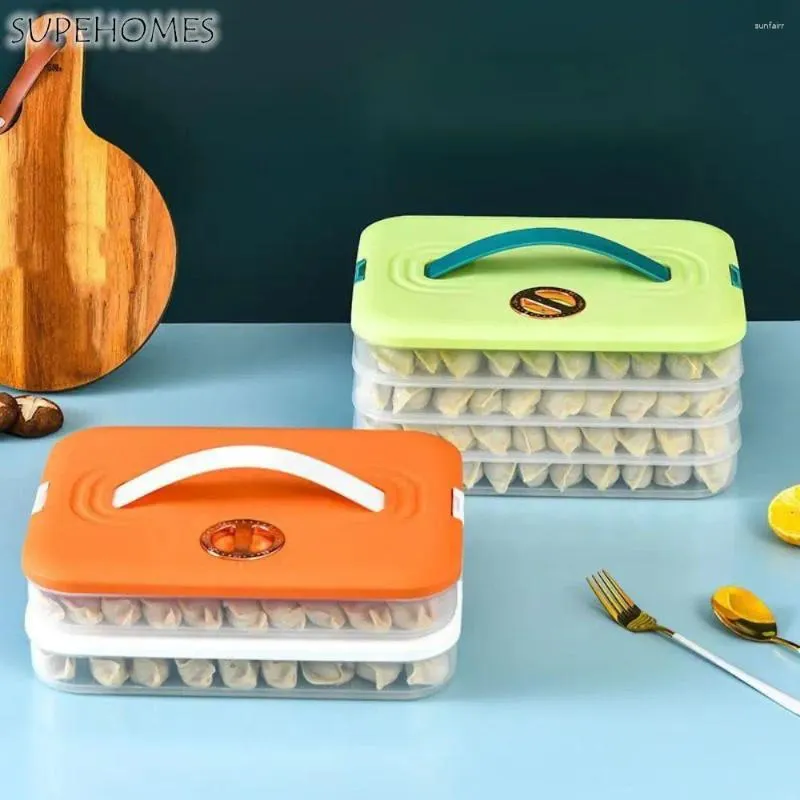 Bottiglie di stoccaggio Scatola per gnocchi impilabile Multistrato per uso alimentare con manico Accessori da cucina temporizzati in plastica