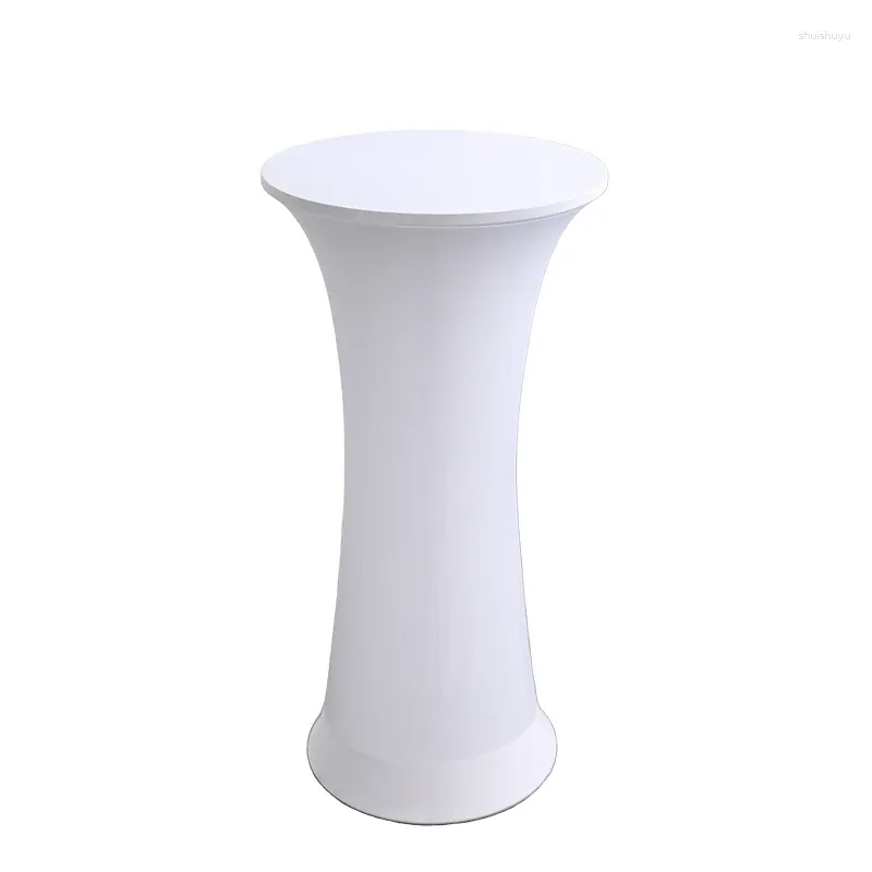 Table Cloth White Quality Spandex High Cocktail Cover For Wedding Event Party El Decoration Dry Bar Elastic Tablecloth