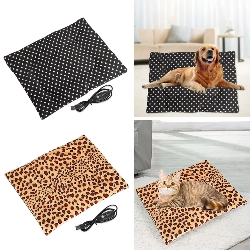 Cat Beds Furniture Winter Washable Pad Warming Bed USB Blanket Electric Pet Mat Heating Dog And 231108