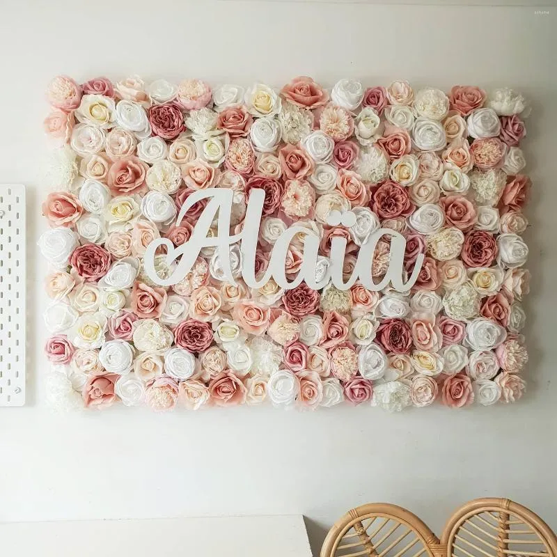 Decorative Flowers High Quality Rose Artificial Flower Wall Panel Decor Backdrop Wedding Party Event Birthday Shop Scene Customized