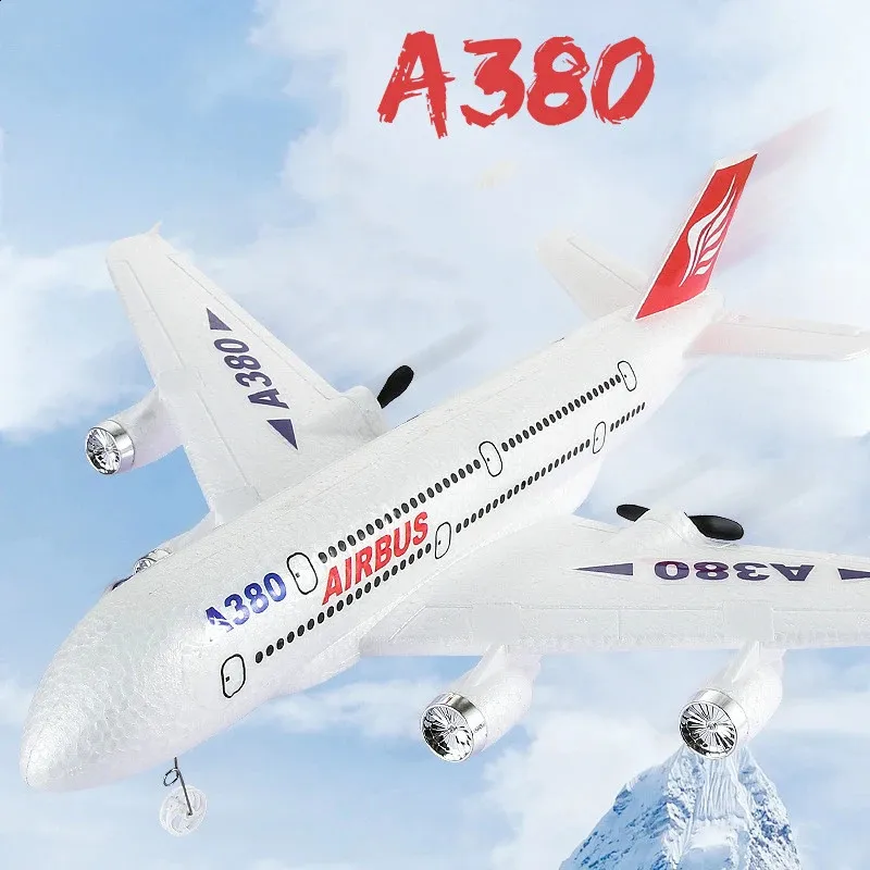 Aereo RC elettrico Aereo RC A380 Airbus 24G Ad ala fissa Aereo telecomandato Giocattoli Modello da esterno Per bambini Ragazzo Ragazza Regalo per adulti 231109