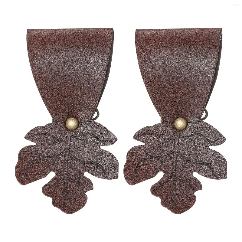 Pasy 2PCS Clip Costume Masquerade Stylowy liść kształt spódnica na imprezę Renesans Pasek czarny brązowe sztuczne skórzane urodziny