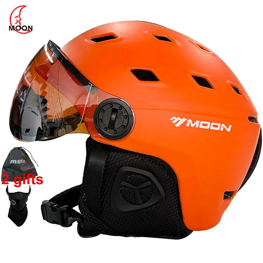 Cascos de esquí MOON Casco de esquí Gafas PCEPS moldeado integralmente Casco de esquí de alta calidad Deportes al aire libre Esquí Snowboard Cascos de skate 231109