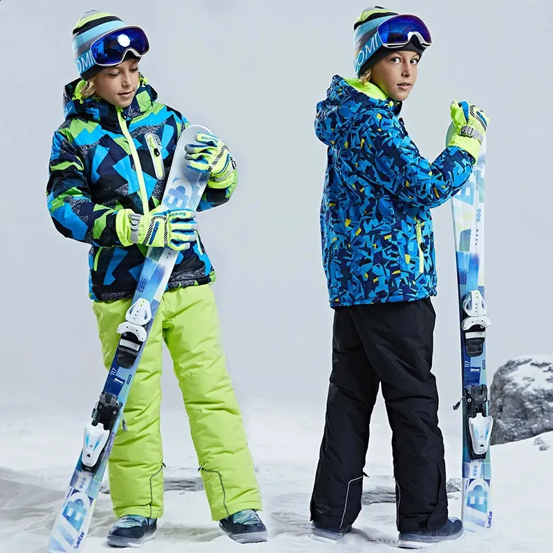 Skiing Suits Mountain Sport Baby Boy Ski Sets Winter Warm Children Snow Suit Waterproof Jacket Pants Teenage Kids Snowboard Tracksuit Clothes 231109