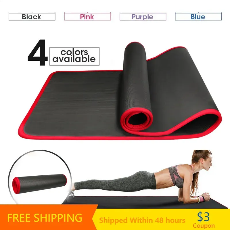 Borse yoga YECOKISO 10 mm di spessore 183 cm x 61 cm Tappetini NRB Tappetino antiscivolo per esercizi Fitness Tasteless Pilates Allenamento Palestra con benda 231109