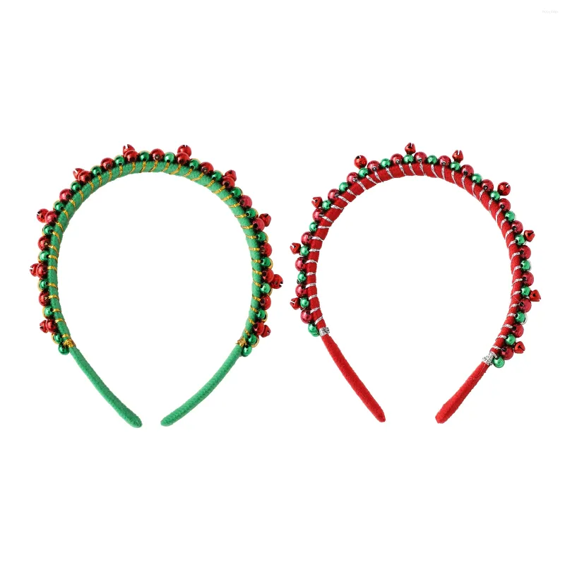 Hårtillbehör Julhuvudkläder Bell Pannband Jingle Bells Hoop Red Green Xmas Party Adult Children Cosplay Gifts