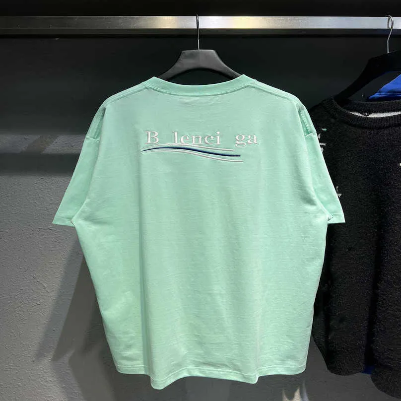 Lyxdesigner kvinnor t shirt hög upplaga 2023 sommarhus hagelang koks broderad mint grön ärm t-shirt