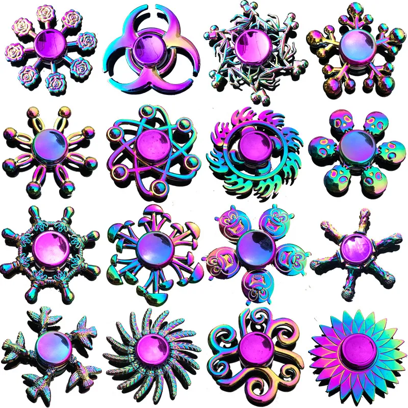 Clover Colorful Hand Spinner Alloy Fingertip Top Toys Interphalangeal Spiral Decompression Toy for Kids