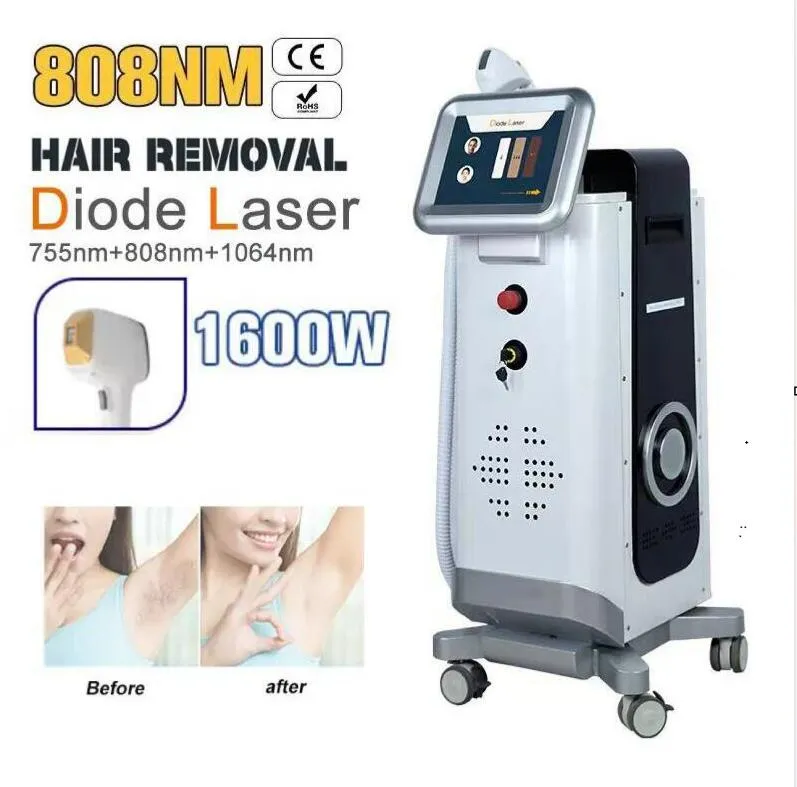USA technology 808nm Diode Laser Hair Removal Machine 1600 watts Ice 755nm 808nm 1064nmpainless Hair laser Skin Rejuvenation beauty machine