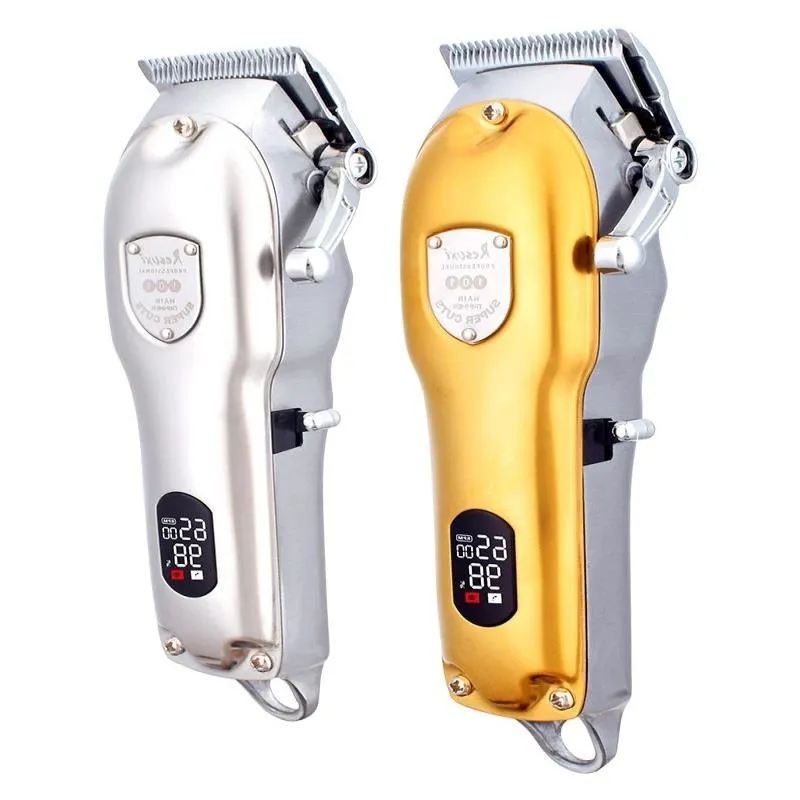 Barbearia máquina de cortar cabelo profissional recarregável aparador de cabelo masculino barba cortador elétrico máquina de corte de cabelo sem fio aço carbono klxo