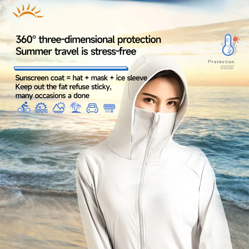 Women's Jackets Quick drying women's summer sun protection clothing UV resistant breathable long sleeved sun protection hooded jacket UPF50hiking camping 230410