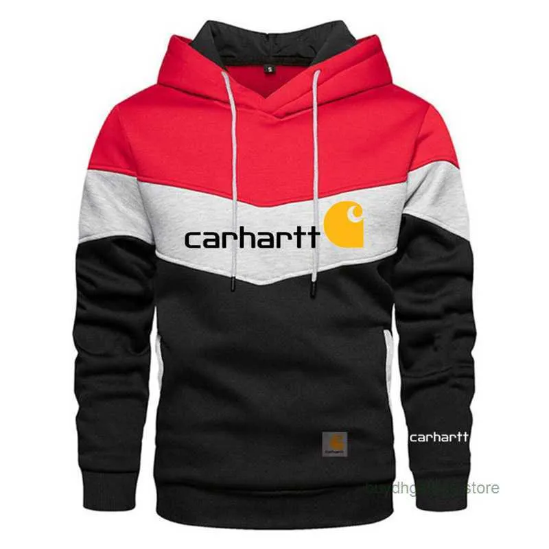 2023 Outono Inverno Moda Masculina e Feminina Hoodies North American High Street Brand Carharthoodie Novo Color Block Sweater Kahart Impresso Produto Casaco 4i00