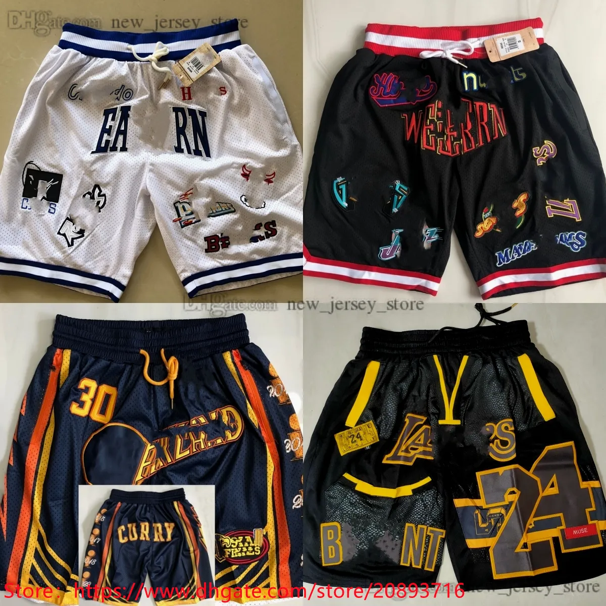 Authentique Short de Basket-Ball à Poche Cousue Eastern Western All-Star Pantalon de Sport Décontracté avec Poches Pantalon de Jogging à Fermeture Éclair Respirant Gym Formation Pantalon de Plage Court