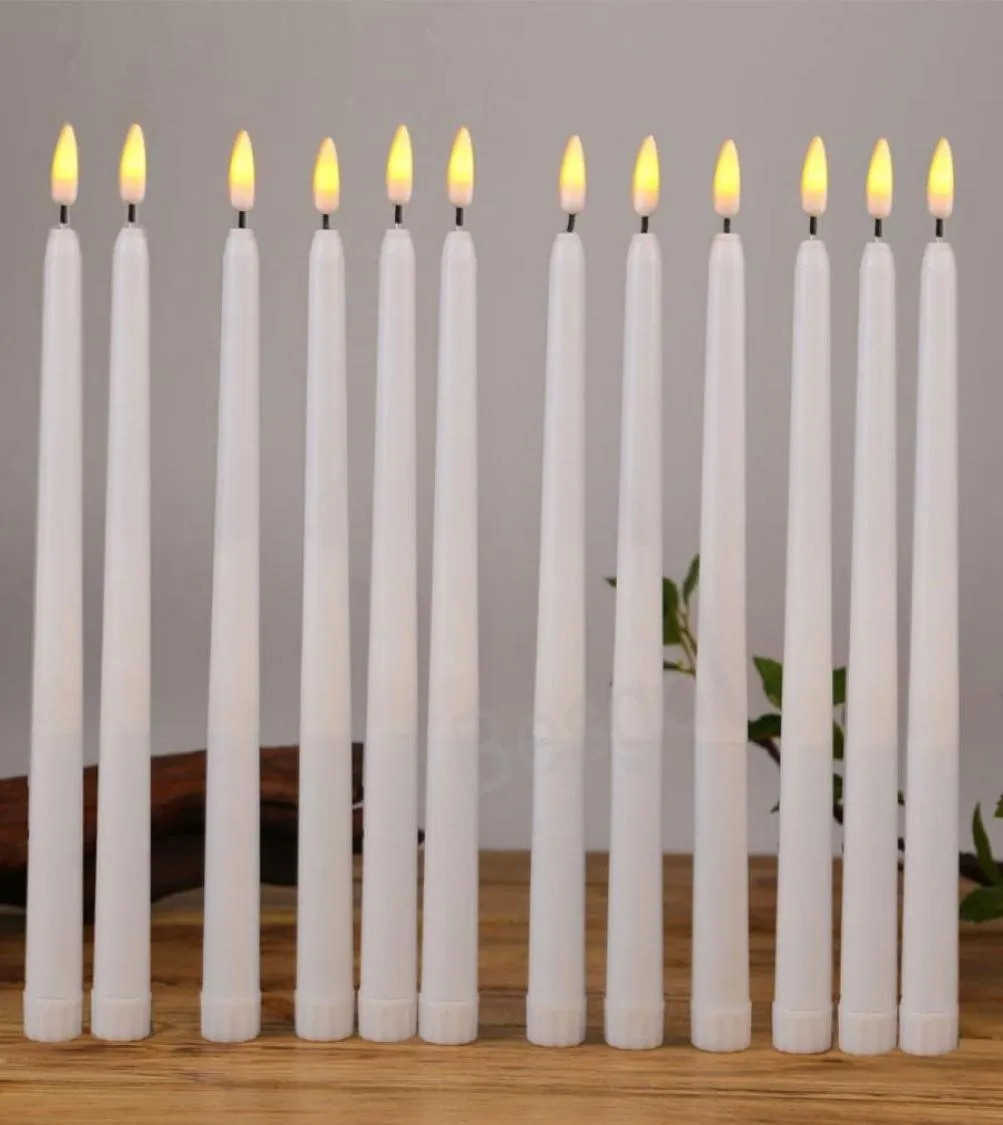 Bateria LED Operating Flickering Flimeless Candle Taper Stick Candle Lampa Hallowmas świąteczne przyjęcie urodzinowe świece BH73314966