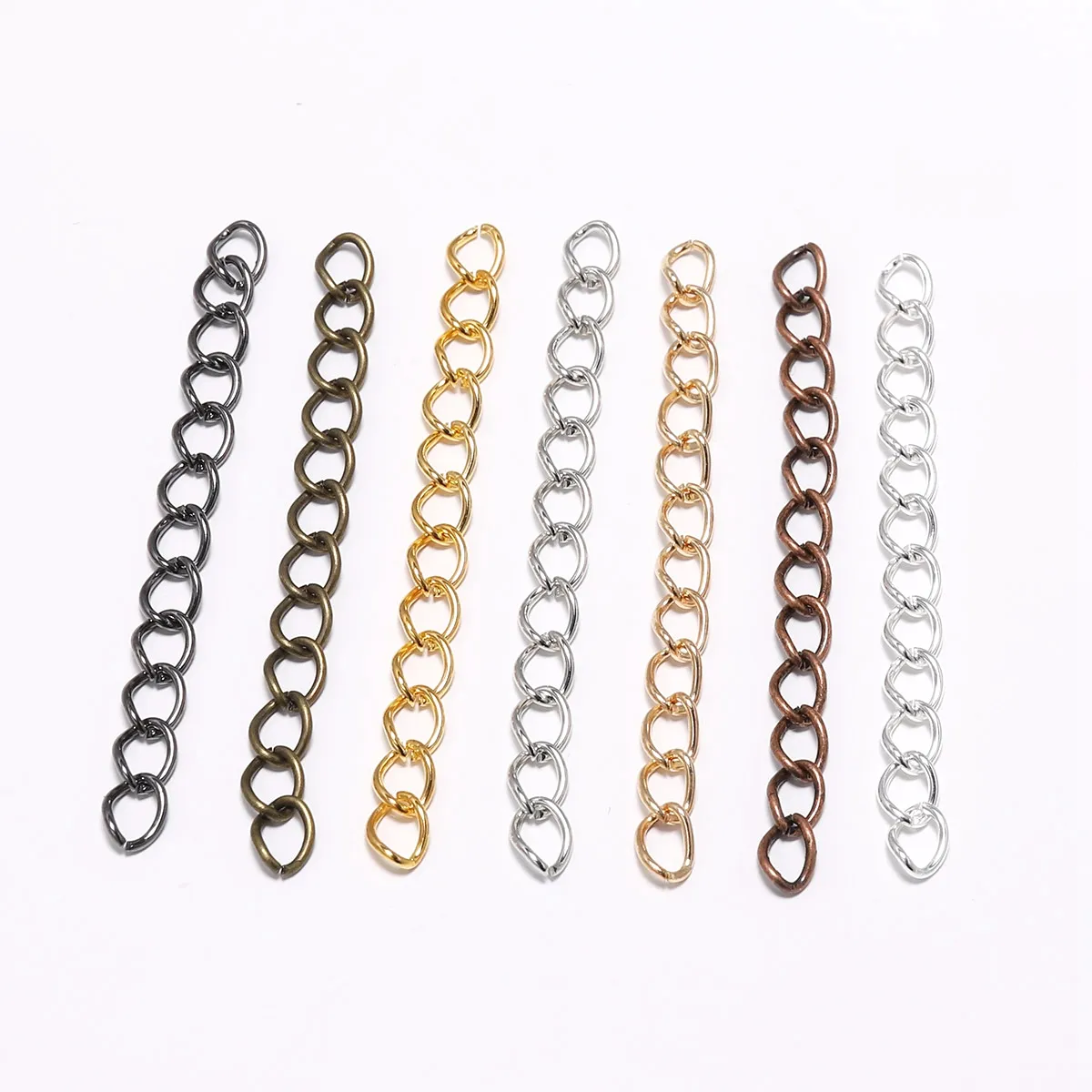 1000Pcs 50mm 5x4mm Necklace Bracelet Extended Chains Tail Extender For DIY Jewelry Making Findings