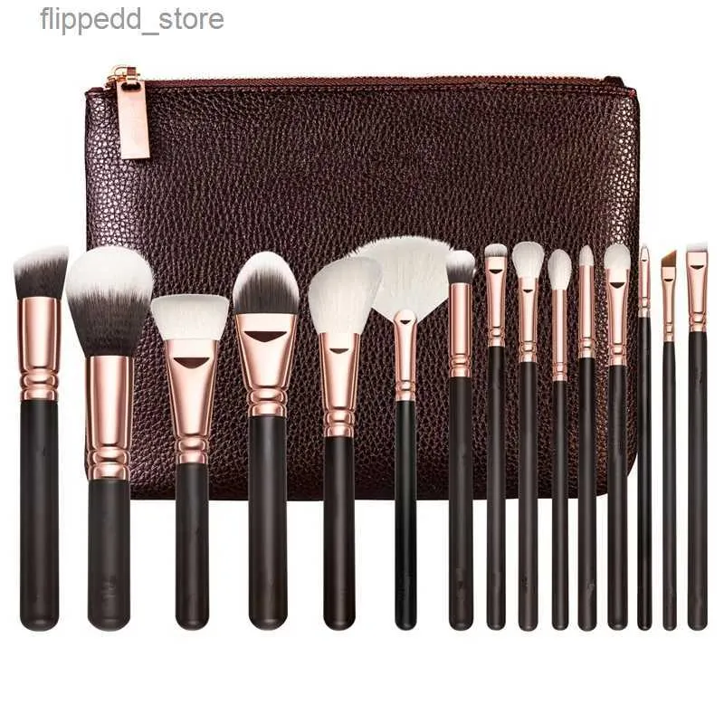 Pinceaux de maquillage Zoeva MakeupBrush Set 15 pièces meilleure qualité ensemble de maquillage professionnel fard à paupières Eyeliner mélange crayon cosmétiques outils avec sac en polyuréthane Q231110