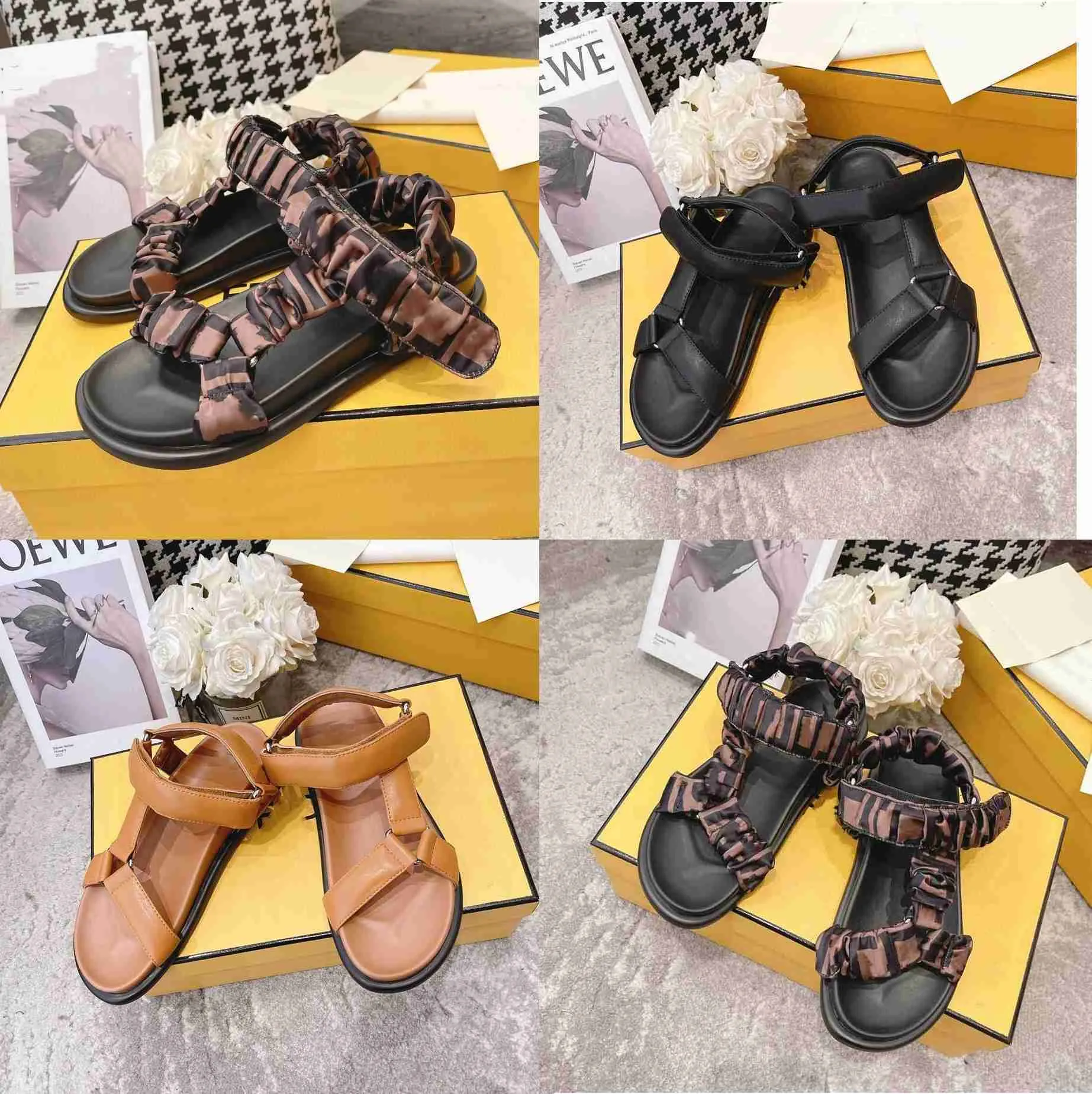 Fashion Classic Luxury Designer Women Sandals Slippers Summer Girls Beach Femmes Sandal Sandal Flip Flops Mandis Sexy Broidered Chaussures