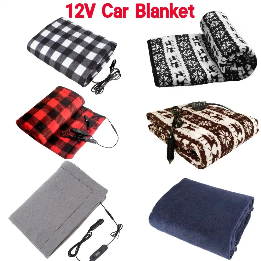 Couverture électrique 12 V couverture de voiture électrique économie d'énergie couverture chauffante de voiture chaude automne hiver voyage Camping couverture électrique accessoires de voiture 231110