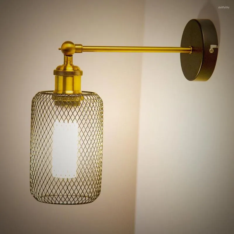 مصابيح الجدار الأسود LED LED Retro Loft Industrial Lamp E27 عتيقة الإضاءة الإضاءة الداخلية