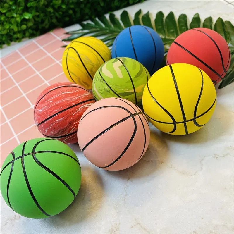 Nieuwe items 6 cm super hoge elasticiteit mini rubber basketbal decompressie hollow patting ball kinderspeelgoed mini -model ornamenten