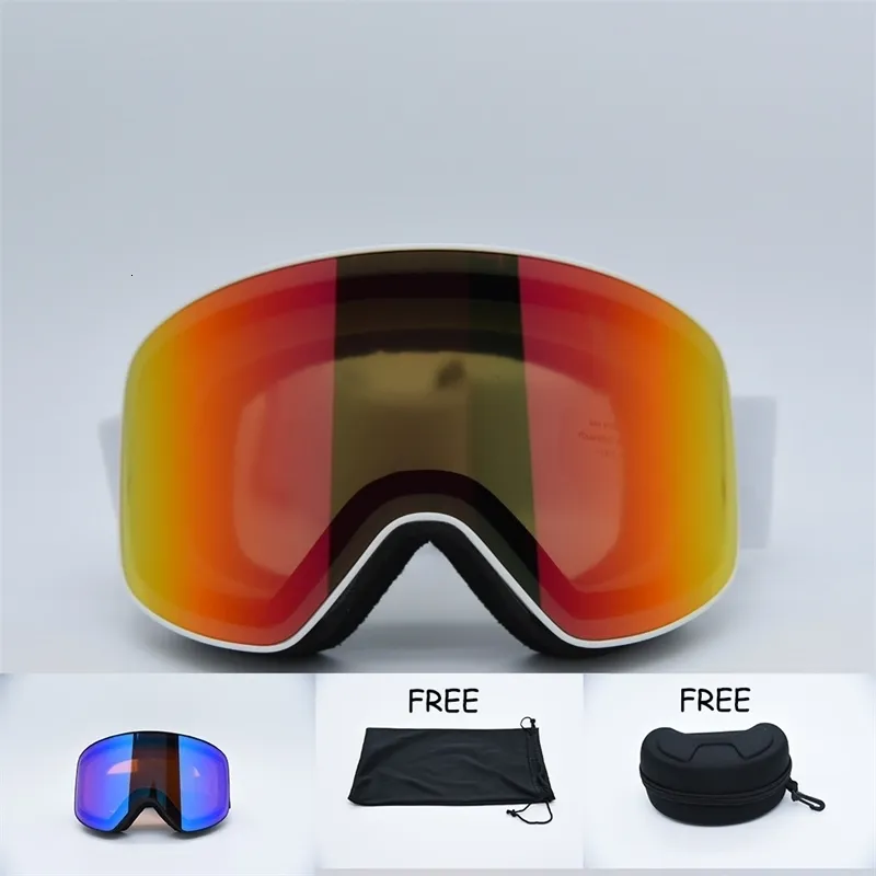 Lunettes de Ski avec lentille Double couche magnétique, Anti-buée, UV400, Snowboard, pour hommes et femmes, verre de sport de plein air w231109