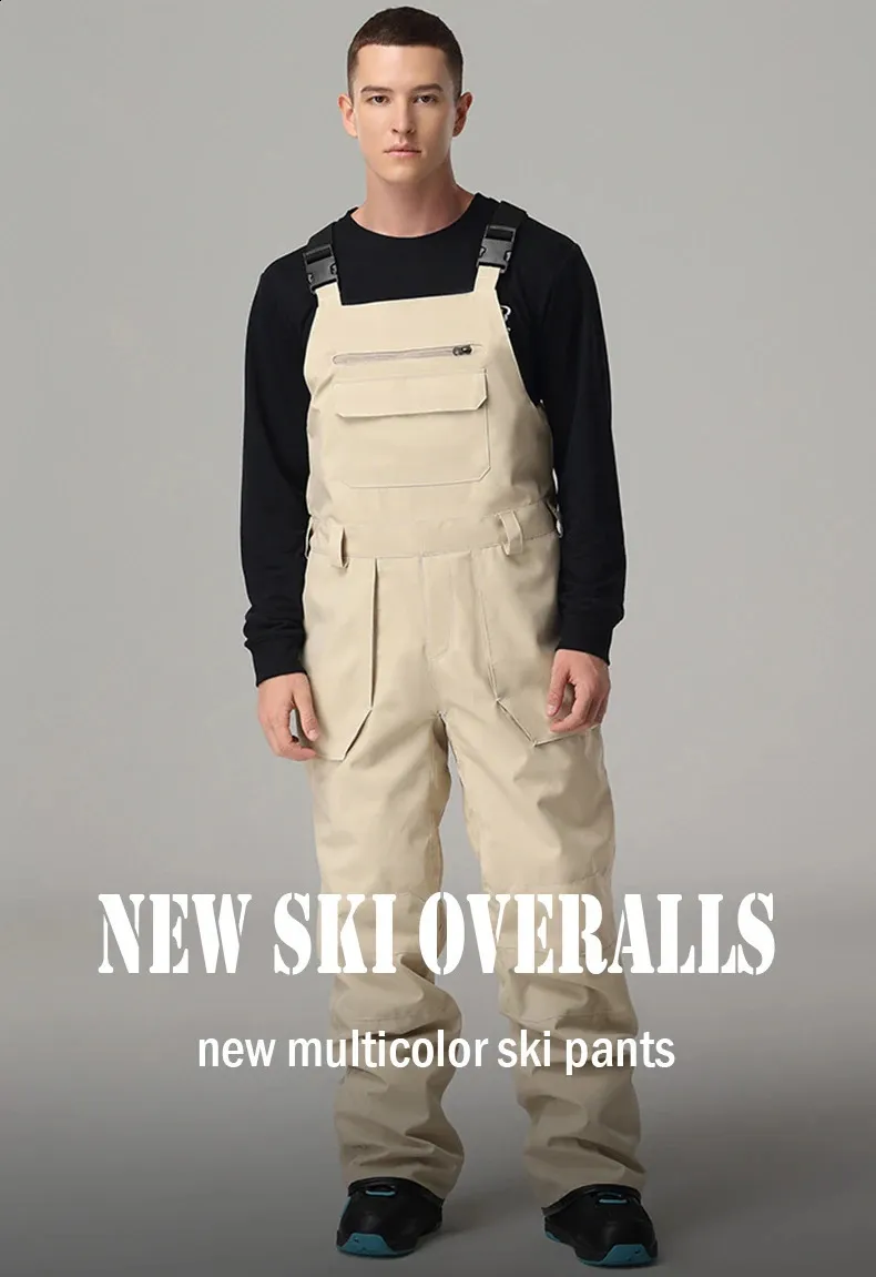 Plus Size Waterproof Pants Unisex Waterproof Snow Bib Overalls - Insulated Baggy Ski Pants For Men/Women Waterproof Bibs For Men