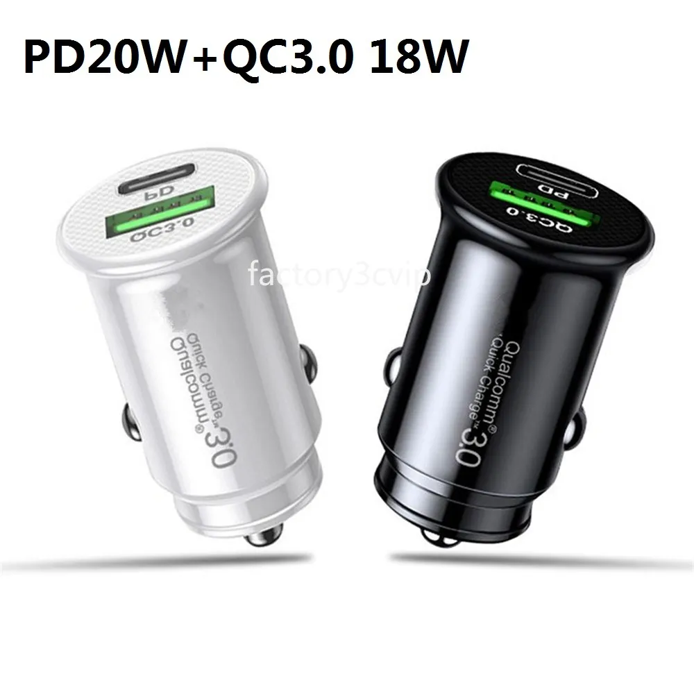 Szybka szybka PD USB C ładowarka samochodowa Typ C QC3.0 38 W 12 W USB ładowarki samochodowe Auto Power Adapter na iPhone 14 15 7 8 11 12 13 Samsung Tablet PC GPS F1
