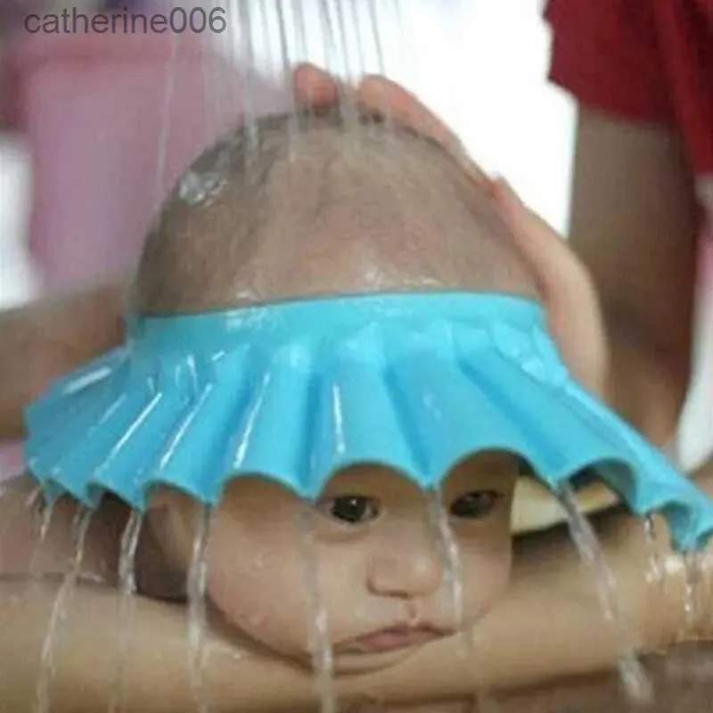 Shower Caps Adjustable Baby Shampoo Cap Kids Wash Hair Protection Infant Health Care Accessories New Soft EVA Baby Bath Waterproof HatL231110