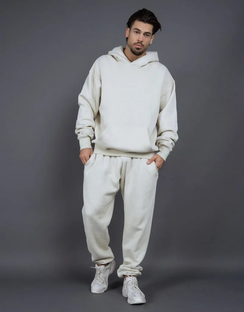 Heavy Cotton Blend Brush Blank Sweatsuit Gym Hoodie Tracksuit