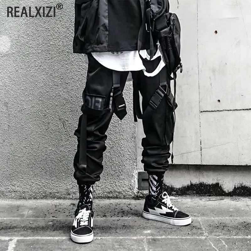 Herrenhose Herren Cargohose Hip Hop Streetwear Joggerhose Hit Color Pocket Jogginghose Sommer Harajuku Lässige Bänder Techwear Hose 230408