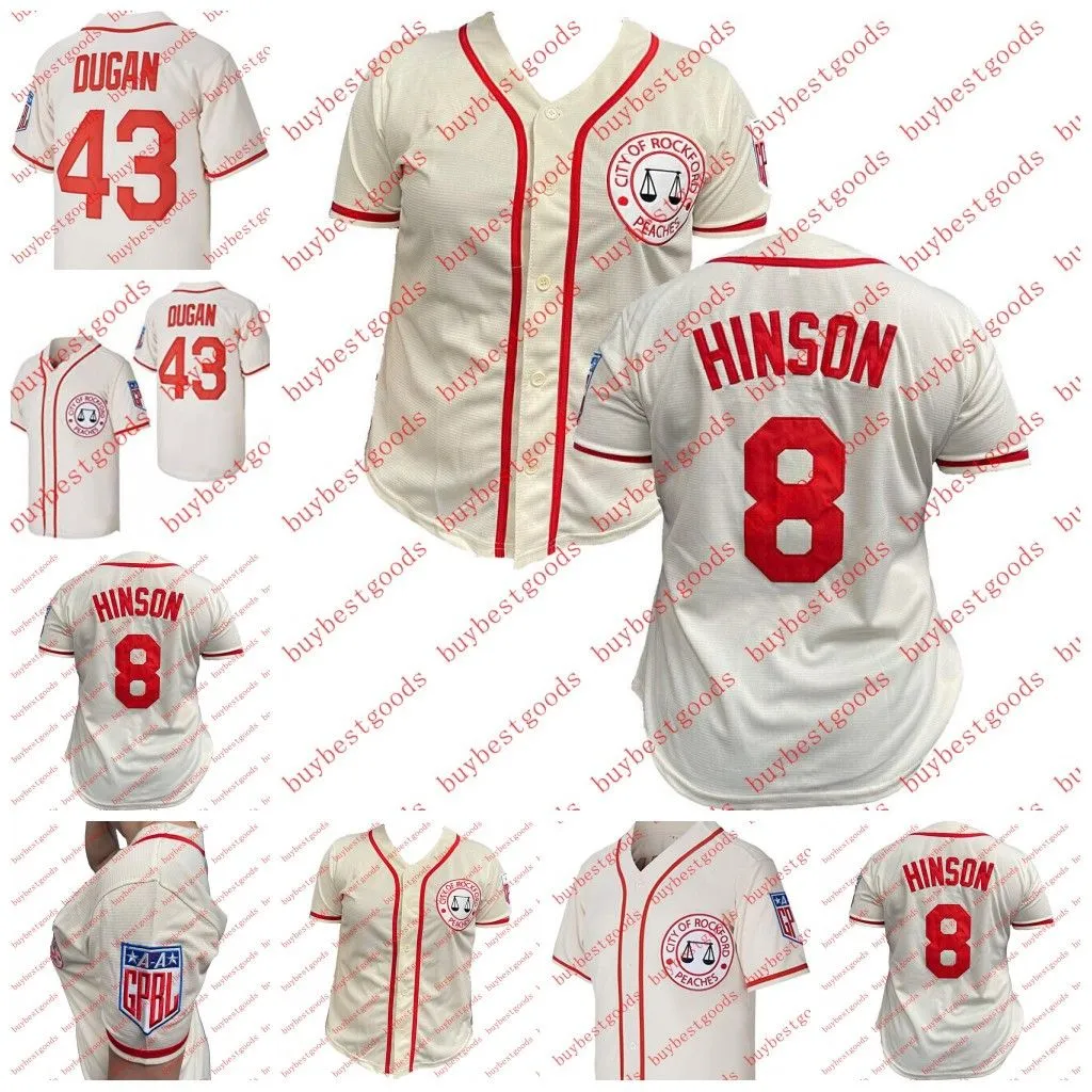 Stitched Baseball Jersey #43 Jimmy Dugan #8 Dottie Hinson Rockford
