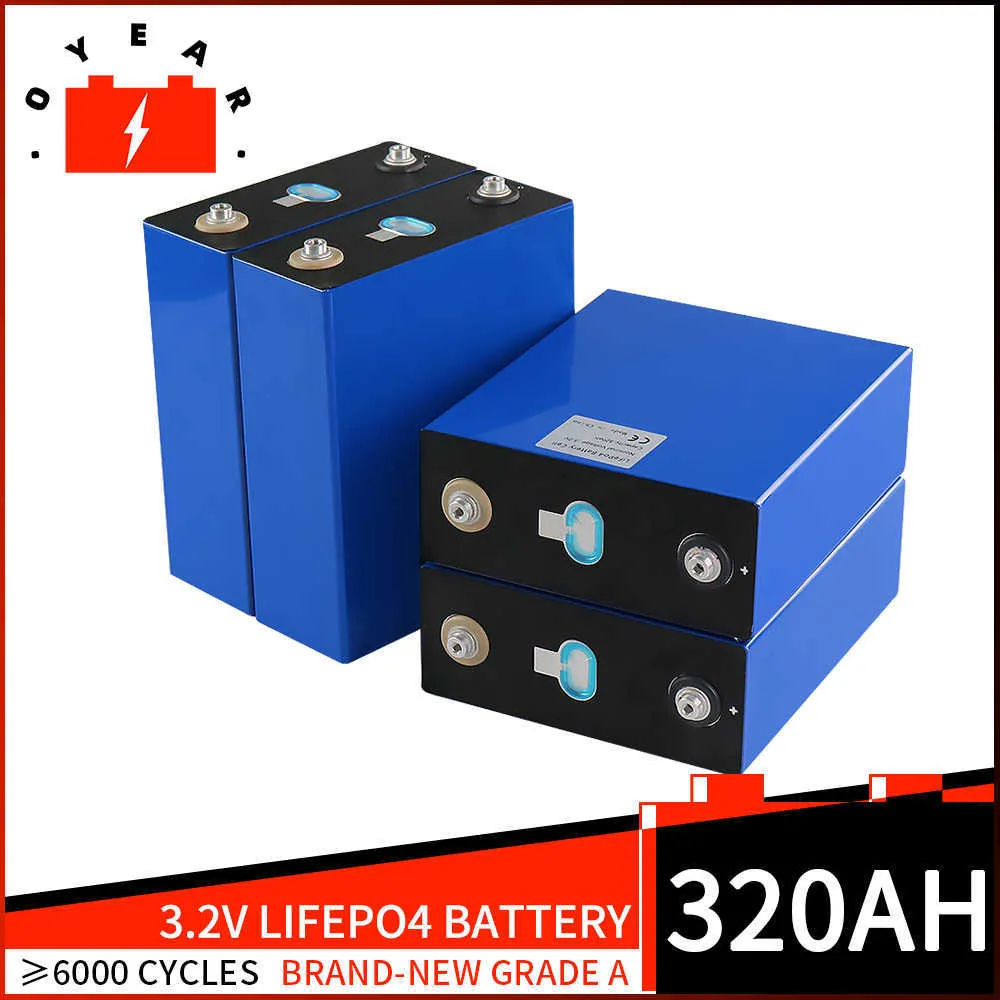 Grade A 3.2V 320Ah Lifepo4 Battery Rechargeable Lithium Iron Phosphate Cell DIY 12V 24V 48V Solar Batteri For Boat Home Energy