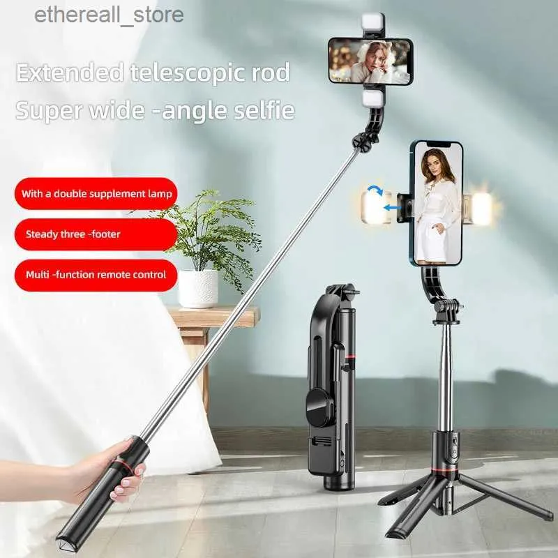 Selfie Monopods Nowe L13D telefon komórkowy Selfie Stick Stay Handheld Photography Tripod Zintegrowane podwójny wspornik Bluetooth Bluetooth Q231109