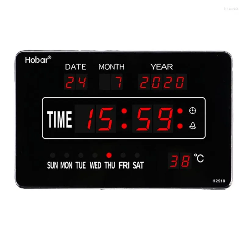 Wall Clocks Digital Clock Hanging Calendar Large LED Screen With Real-time Temperature Display For Home Decor Gift