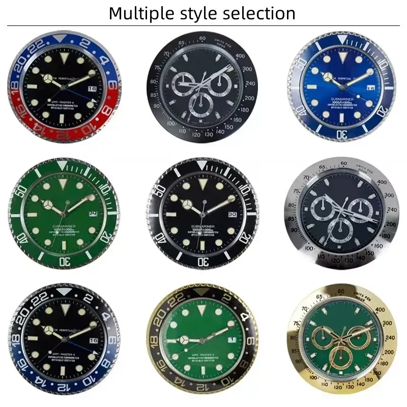 Superstille luxe wandklok metaal modern design grote muur horloge thuis roestvrij staal lichtgevende klok de datum zal werken X0726