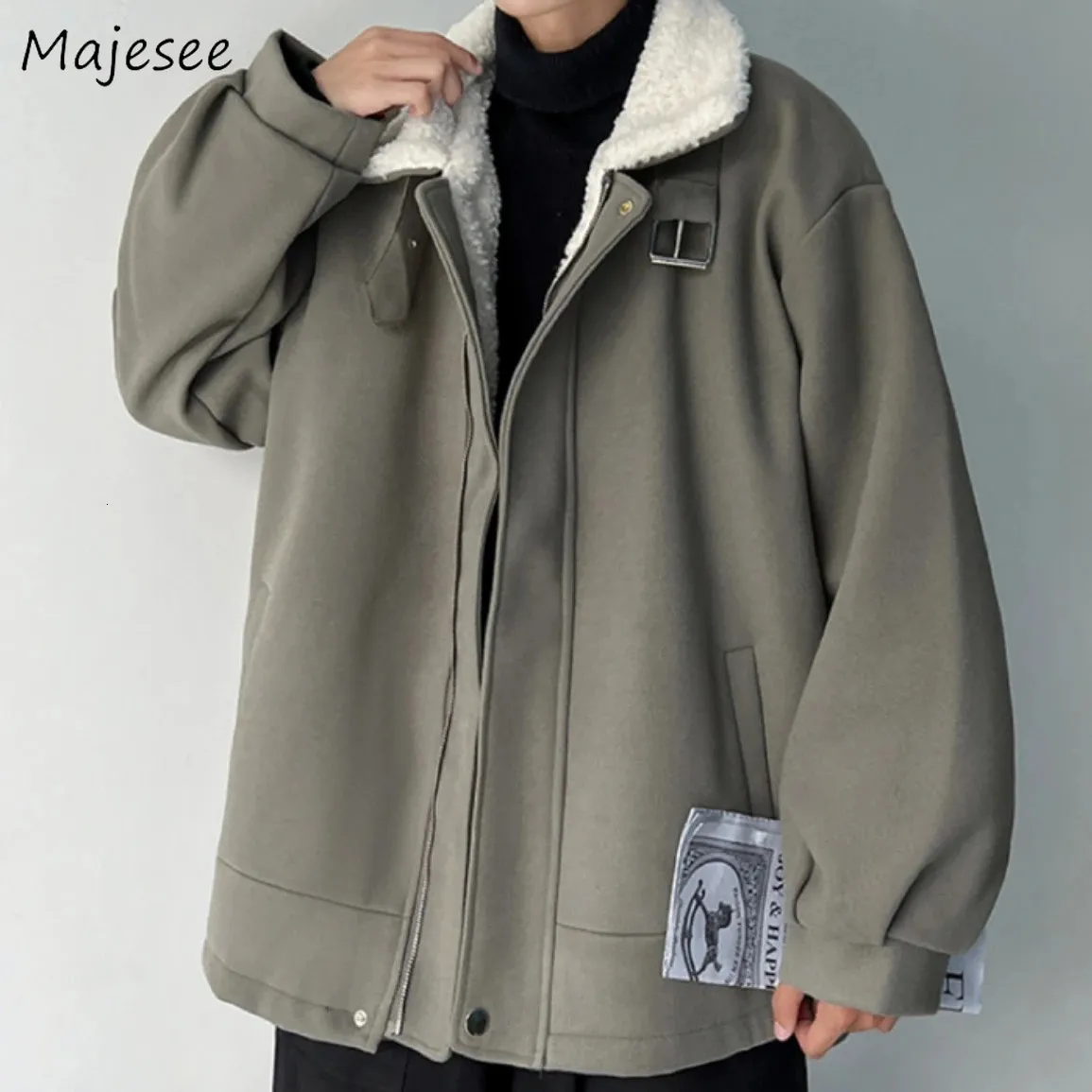 Men s Down Parkas korta män kpop vinterly mode enkel lös chic solid outwear vänd ned krage alla matchar zip upp casual rockar ins 231110