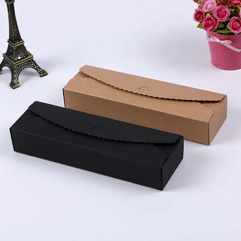 Gift Wrap 200pcs Card Carton Macaron Biscuit Pancake Packaging Kraft Paper Box Jewelry Cake