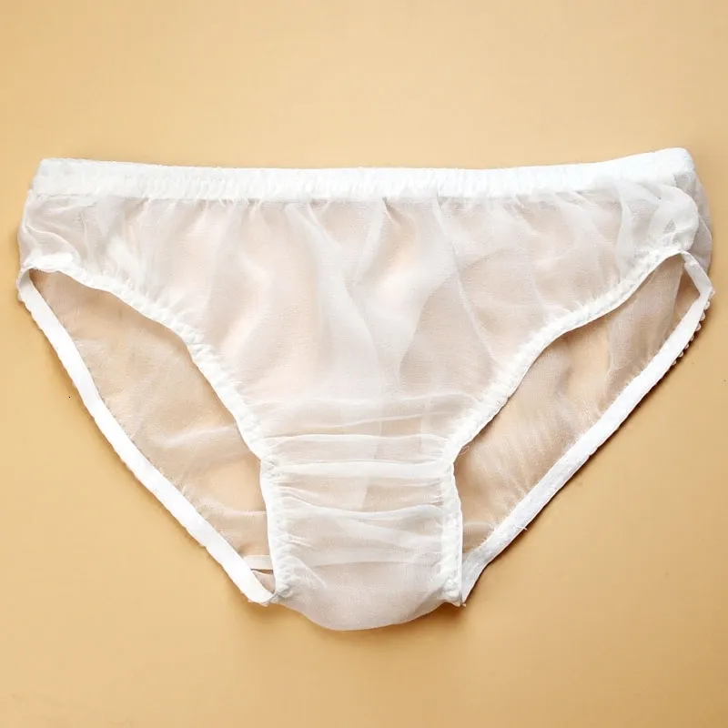 Kobiet majtek kobiet 100% jedwabna podstawowa bieliźnia Hipster bikini bielizna miękka bielizna l xl xxl seksowna przezroczysta bielizna damska g-string spodnie 230410