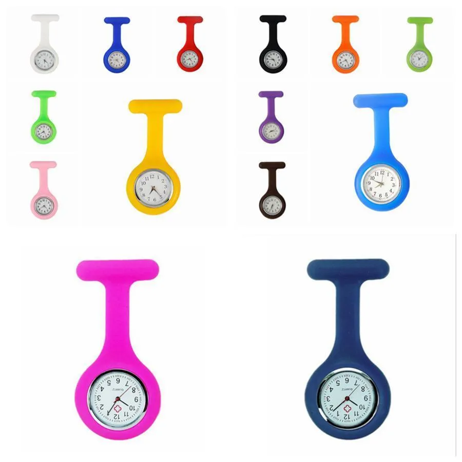 Promoção presentes de natal colorido enfermeira broche fob túnica relógio de bolso silicone capa enfermeira relógios festa favor de570 ll