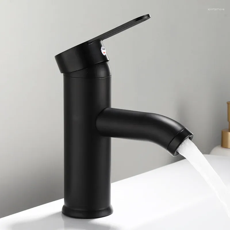 Robinets d'évier de salle de bains, robinet de lavabo monté sur le pont et robinets d'eau froide, robinet mitigeur en laiton de cuisson noire, accessoires de bain en cuivre