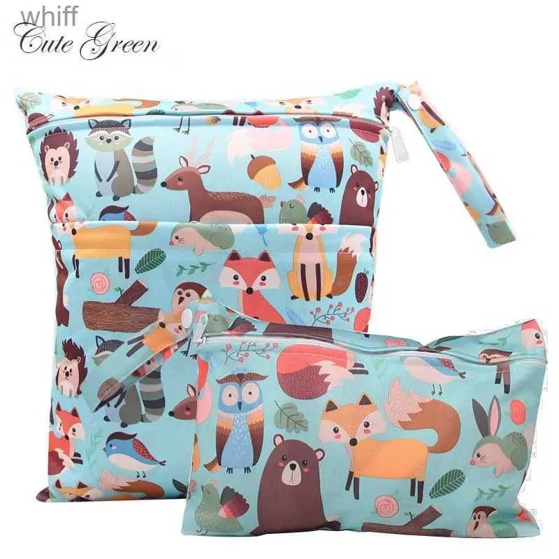 Diaper Bags Waterproof Reusable Wet Bag For Nursing Menstrual Pad Baby Cloth Diaper Nappy Travel Wetbag Maternity Diaper Bag 30*36 15*22.5cmL231110