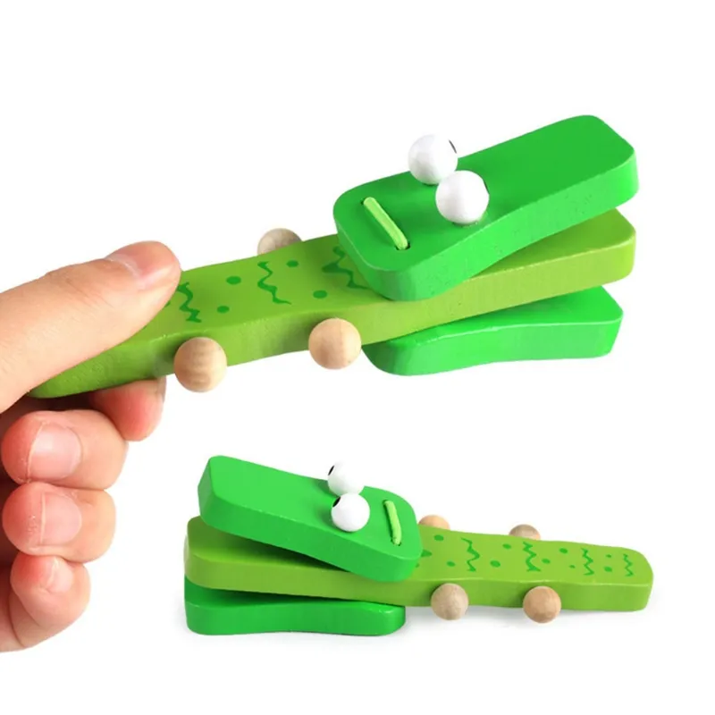 Cartoon Crocodile Wood Castanet Children's Musical Instrument, Montessori  Educational Toys