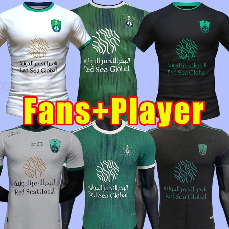 Spelarversion 23/24 Al-Ahli Soccer Jerseys Saudi 2023 2024 Firmino Mahrez Gabriel Veiga skjorta Demiral Saint-Maximin Kessie Ibanez fotbollsuniform