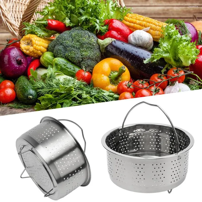 Panier à vapeur à Double chaudière, Pot pour autocuiseurs lents, 1 pièce, poignée en Silicone pour la cuisine domestique, en acier inoxydable