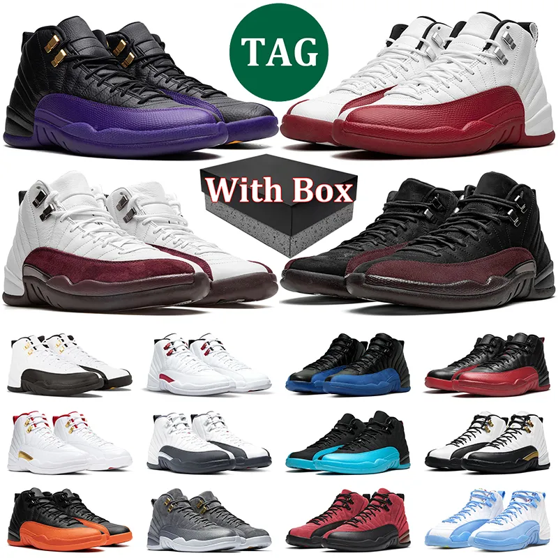 12s Cherry With Box Mens Basketball Shoes 12 Field Purple Brilliant Orange Stealth Royalty Gamma Blue Hyper Royal University Gold sports sneakers trainer