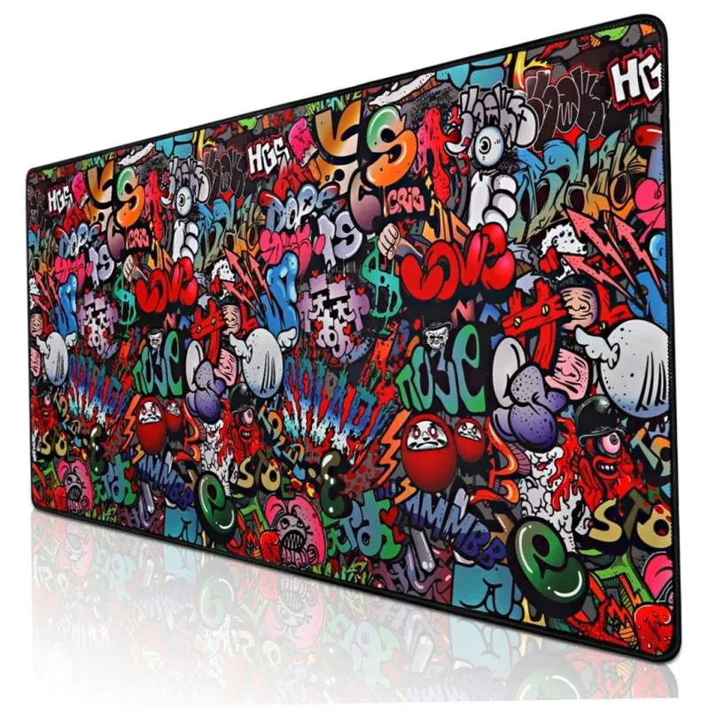 Tappetino per mouse, grande, per videogiochi, graffiti, anime