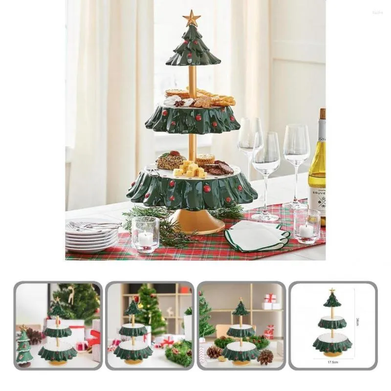 Kitchen Storage Simplicity Great Christmas Tree Shaped Snack Cake Stand Decor Wood Cupcake Holder Multi-purpose For Home