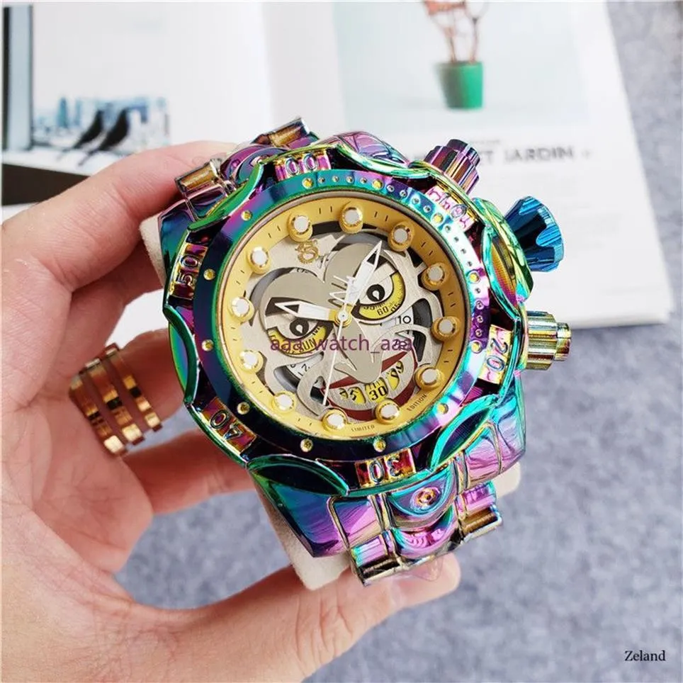 Yenilmez Rezerv DC Joker Holwatch Paslanmaz Çelik Kuvars Erkek Moda İş Saati Reloj Hombres Drop231u