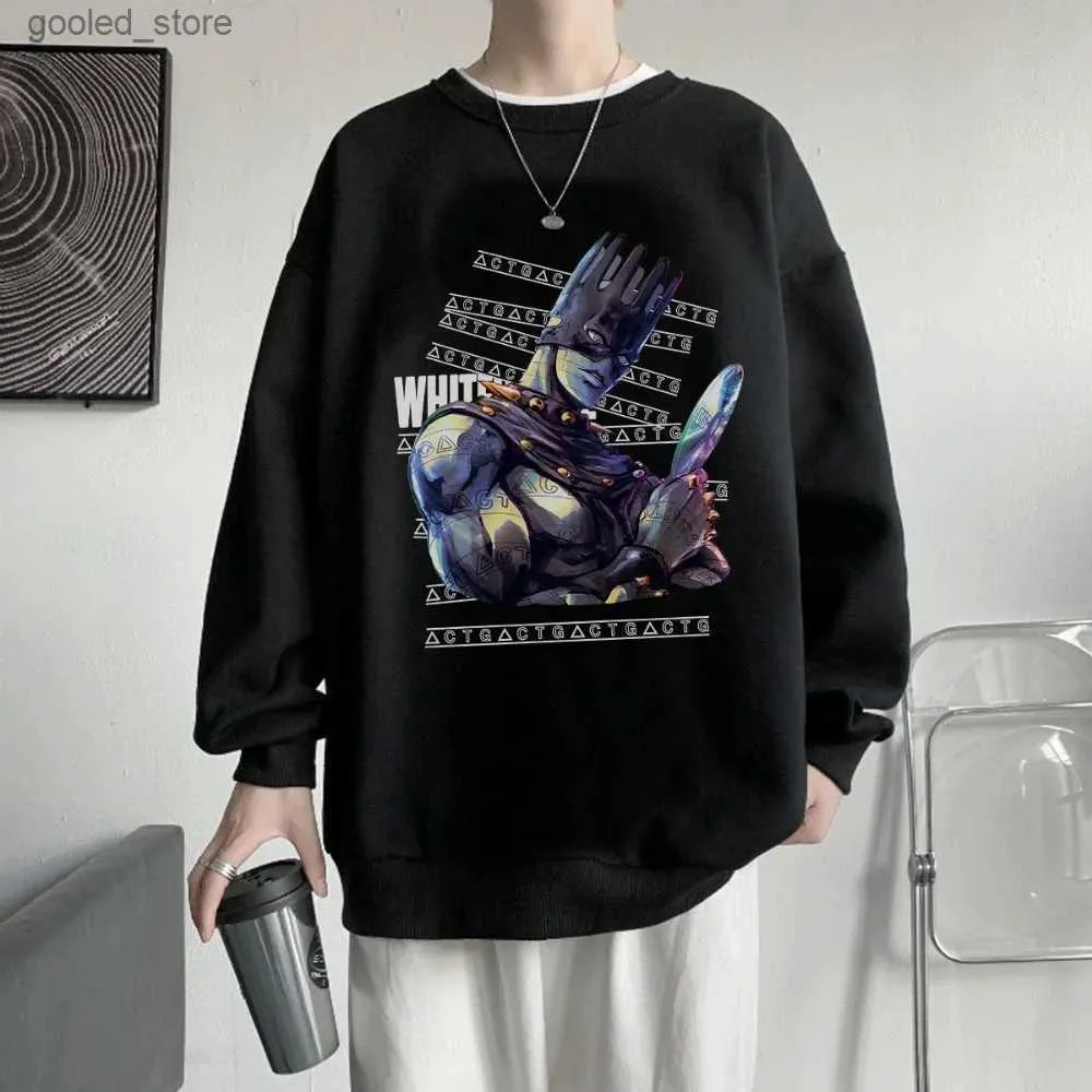 Herren Hoodies Sweatshirts White Snake Anime Jojos Bizarre Adventure Manga Grafik übergroß